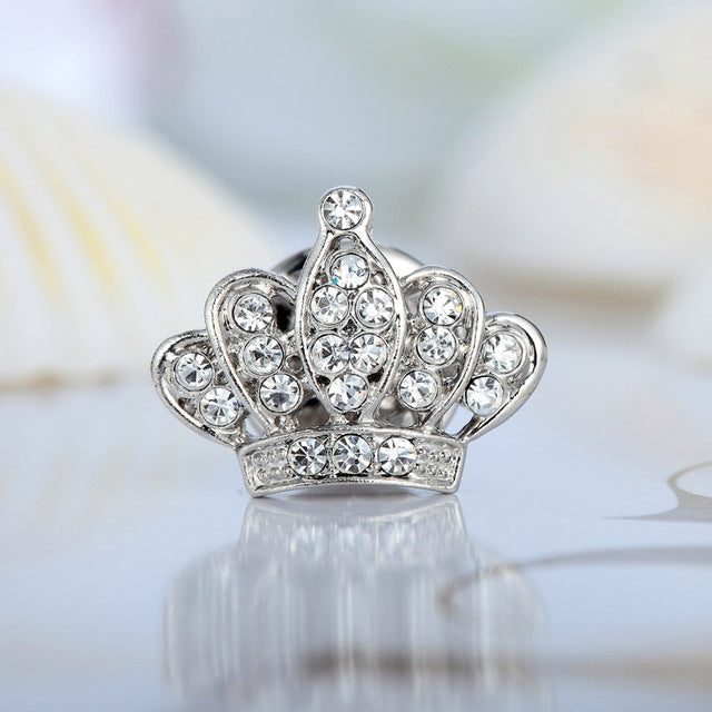 Mini Crown Shape Brooch For Woman, Gold, Silver