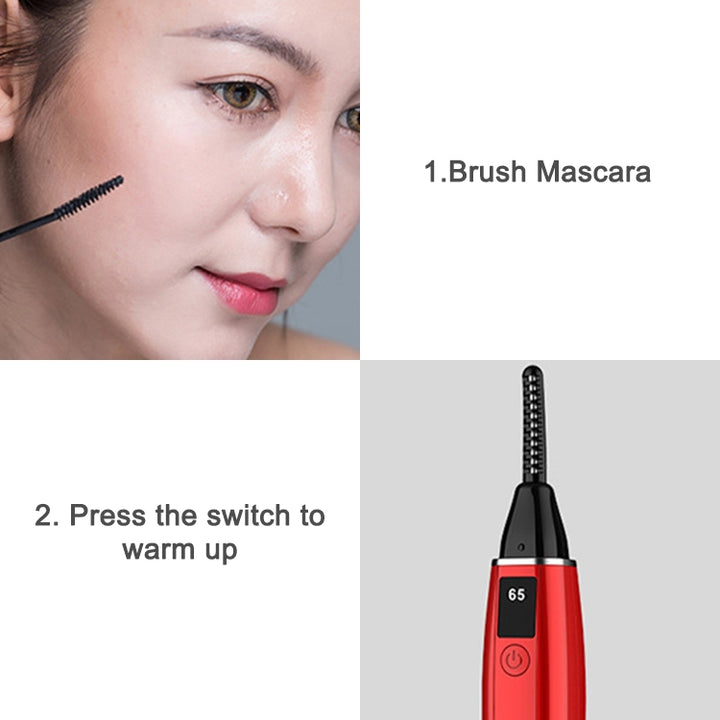 Electric Eyelash Curler  Charging Beauty Tool, 380mAh (Black), 380mAh (White), 380mAh (Red)