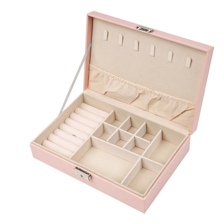 Portable Leather Jewelry Storage Box Necklace Ring Watch Storage Box, Single Layer, Double Layer