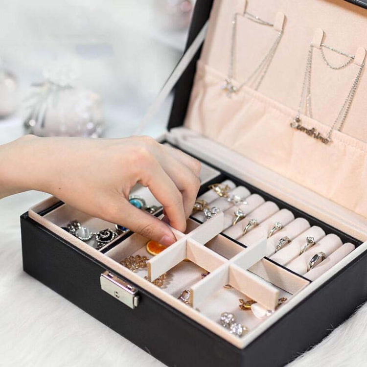 Portable Leather Jewelry Storage Box Necklace Ring Watch Storage Box, Single Layer, Double Layer