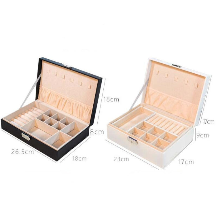 Portable Leather Jewelry Storage Box Necklace Ring Watch Storage Box, Single Layer, Double Layer