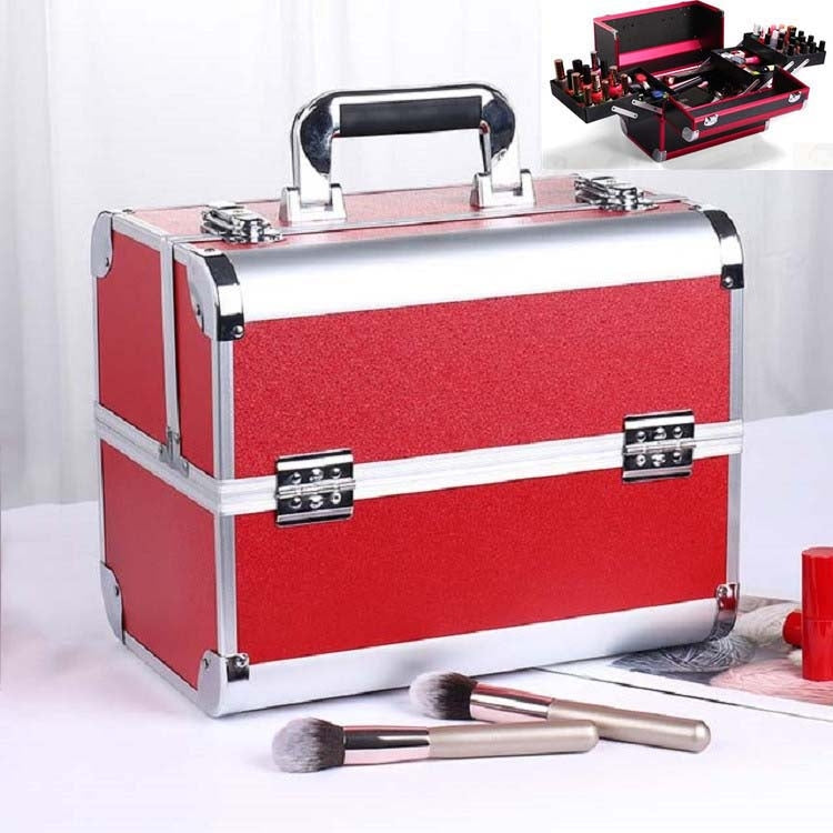 Professional Makeup Box Beauty Salon Manicure Toolbox, Red, Black, Pink, Magic Red, Coral Powder, Elegant Black, Noble Powder, Silver, Oversized Black, Oversized Pink