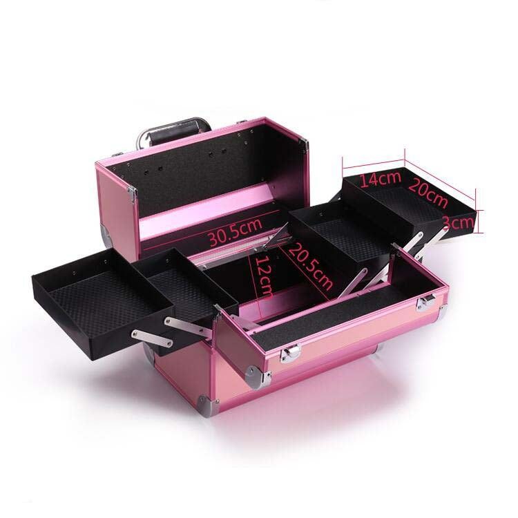 Professional Makeup Box Beauty Salon Manicure Toolbox, Red, Black, Pink, Magic Red, Coral Powder, Elegant Black, Noble Powder, Silver, Oversized Black, Oversized Pink