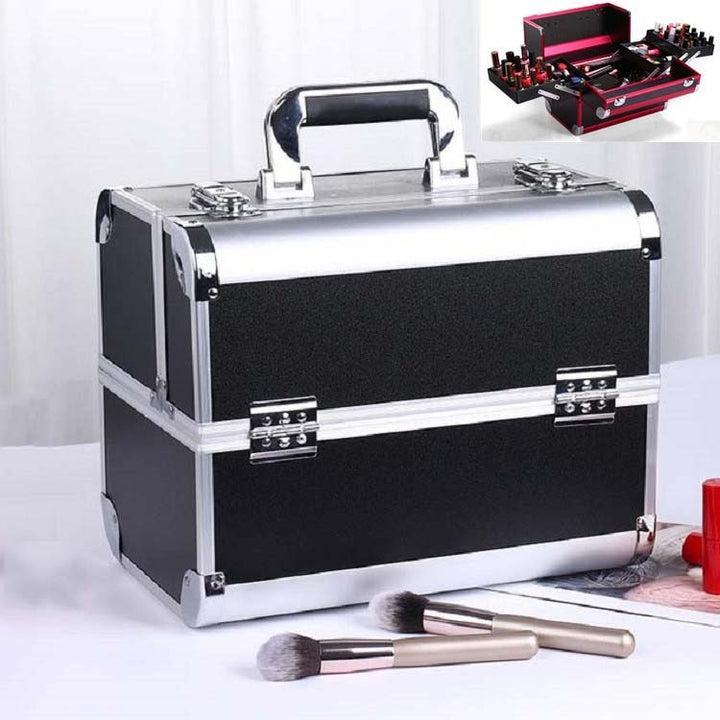 Professional Makeup Box Beauty Salon Manicure Toolbox, Red, Black, Pink, Magic Red, Coral Powder, Elegant Black, Noble Powder, Silver, Oversized Black, Oversized Pink