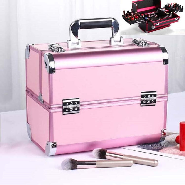 Professional Makeup Box Beauty Salon Manicure Toolbox, Red, Black, Pink, Magic Red, Coral Powder, Elegant Black, Noble Powder, Silver, Oversized Black, Oversized Pink