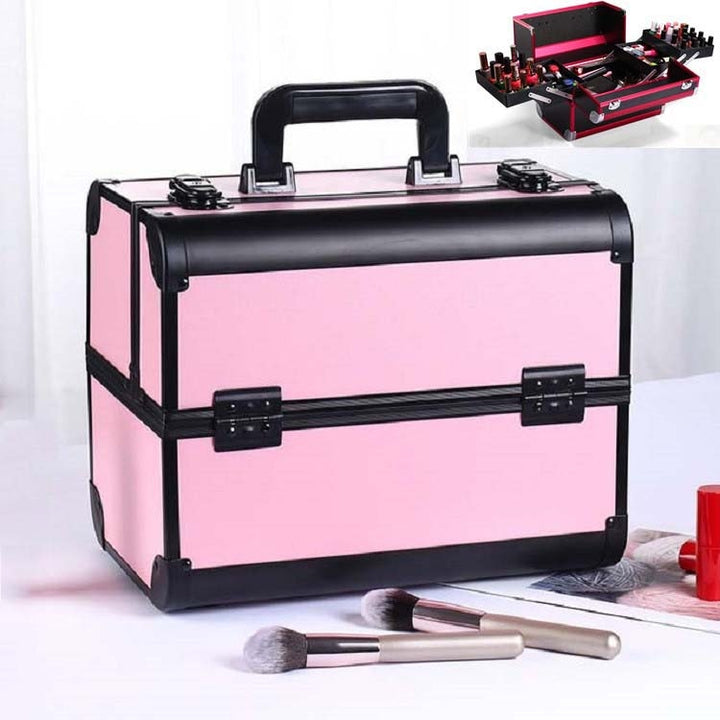 Professional Makeup Box Beauty Salon Manicure Toolbox, Red, Black, Pink, Magic Red, Coral Powder, Elegant Black, Noble Powder, Silver, Oversized Black, Oversized Pink