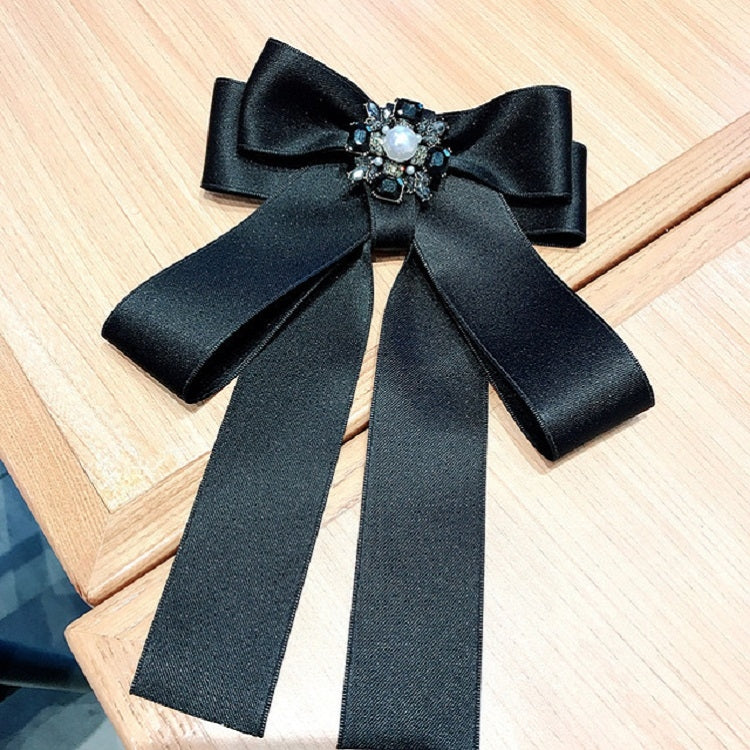 Women Square Rhinestone Bow-knot Bow Tie Brooch Clothing Accessories