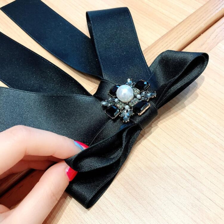 Women Square Rhinestone Bow-knot Bow Tie Brooch Clothing Accessories