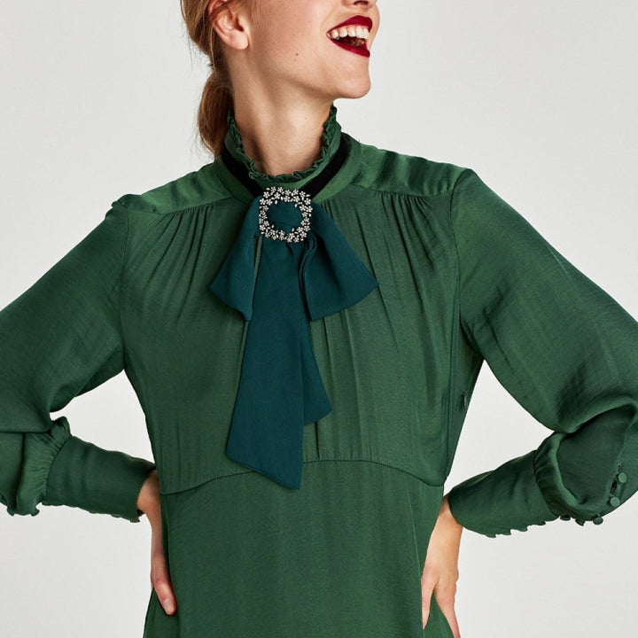 Satin Chiffon Bow Tie Women Shirt Collar Accessory