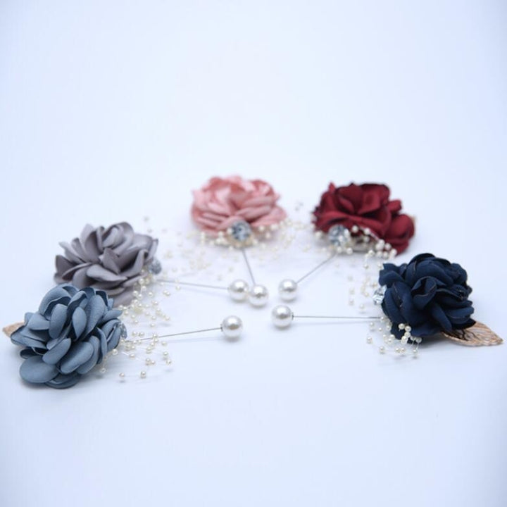 Cloth Flower Pearl Brooch Coat Accessories