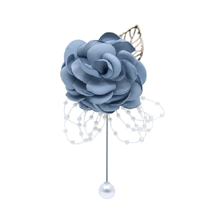 Cloth Flower Pearl Brooch Coat Accessories