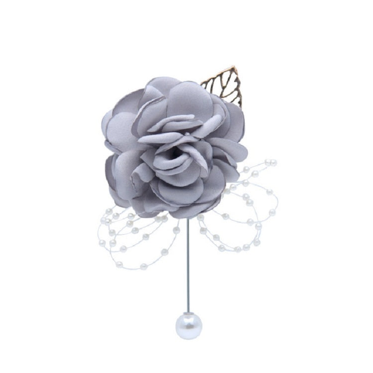 Cloth Flower Pearl Brooch Coat Accessories