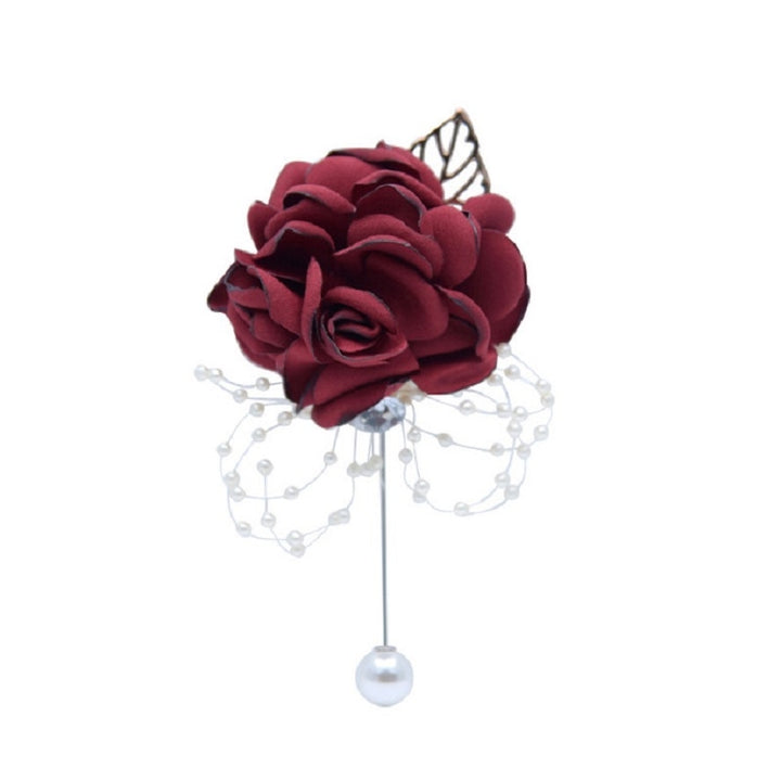 Cloth Flower Pearl Brooch Coat Accessories