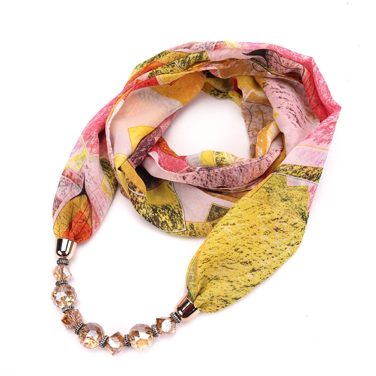 Flower Pattern Chiffon Scarf with Necklace, Size: 180 x 48cm