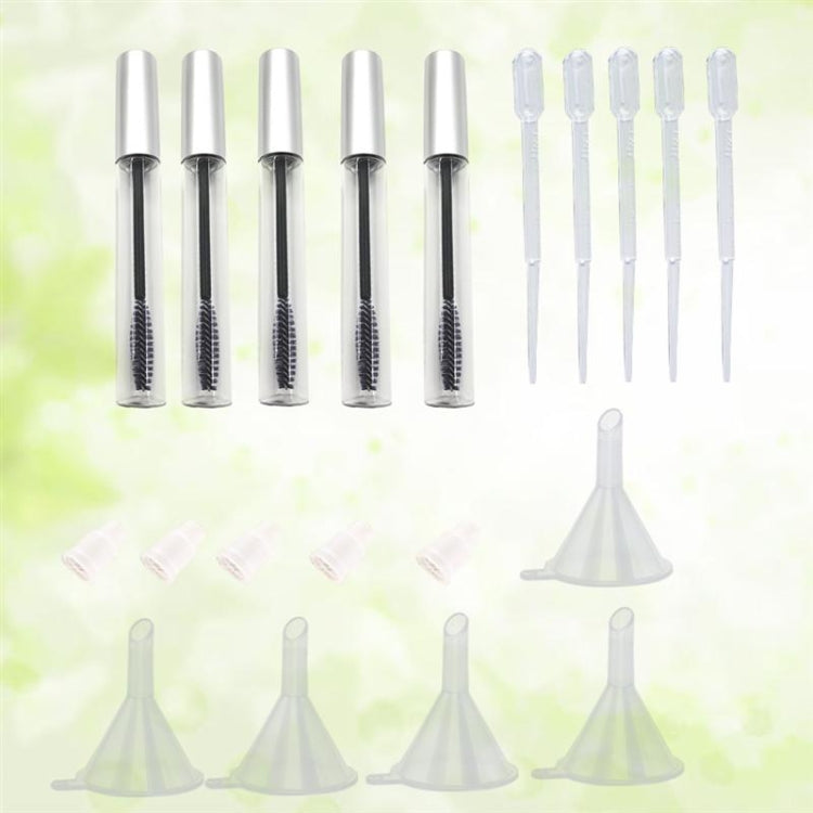 5PCS 12ml Empty Mascara Tube With Eyelash Wand + 5pcs Funnels And Transfer Pipettes Set For Castor Oil DIY Container Set