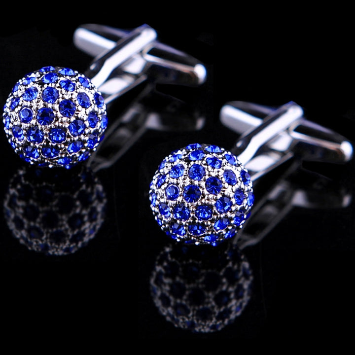 Blue Crystal Ball shirt cufflinks for mens