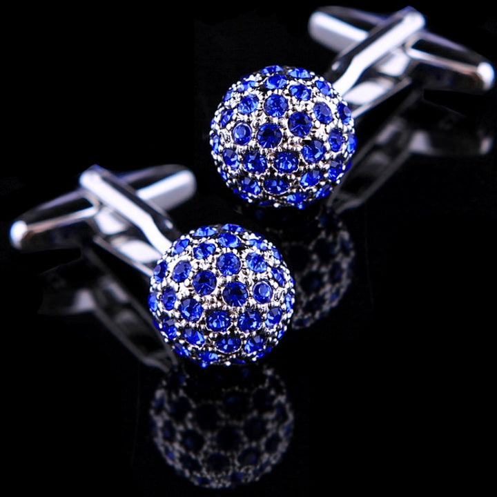 Blue Crystal Ball shirt cufflinks for mens