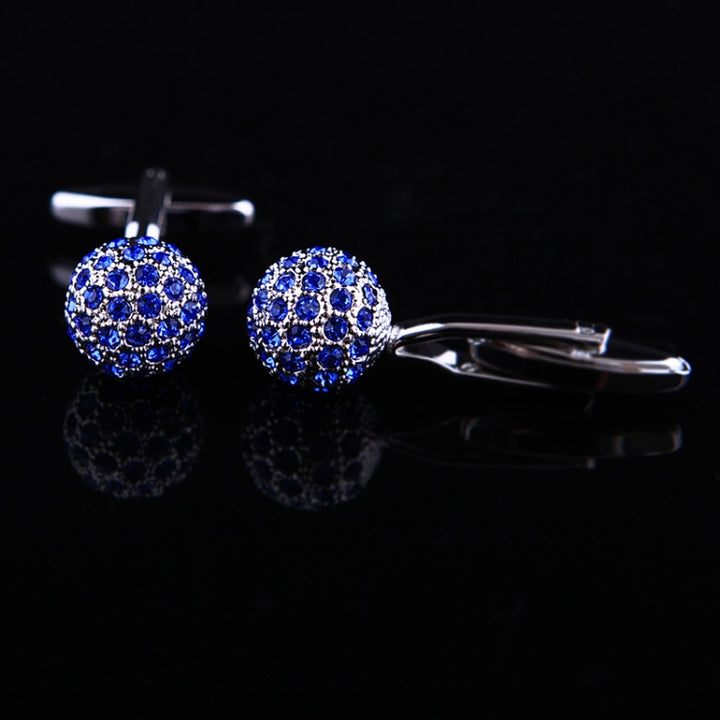 Blue Crystal Ball shirt cufflinks for mens