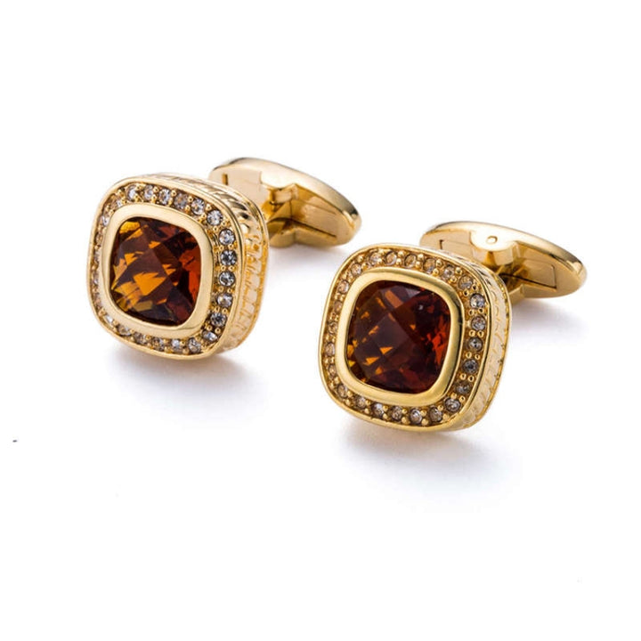 Fashion Gold Plating Rhinestone Cufflings