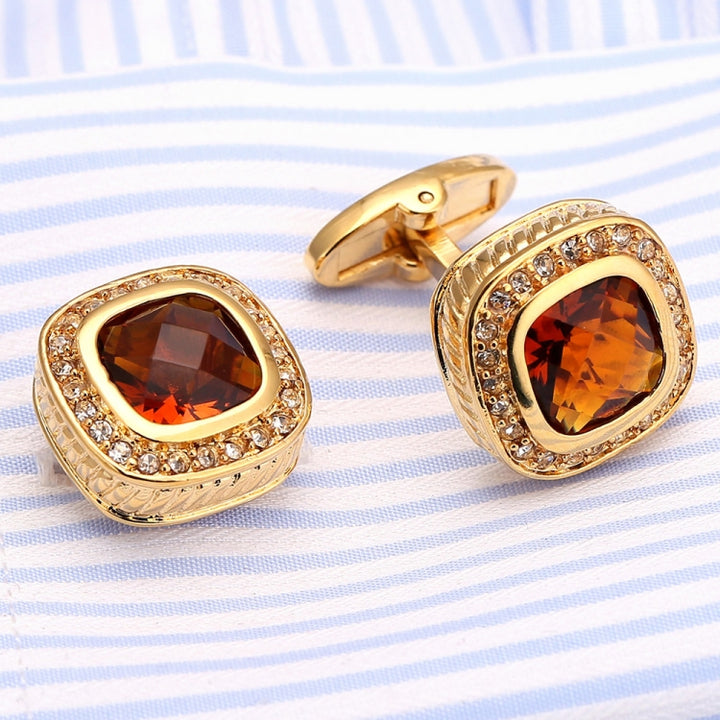 Fashion Gold Plating Rhinestone Cufflings