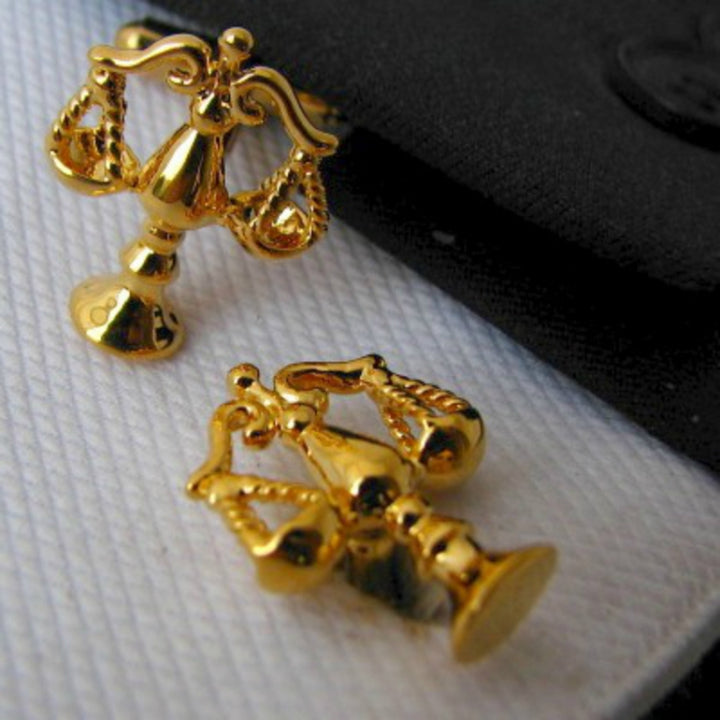 SAVOYSHI Golden Libra Cufflinks Men's French Cuffs