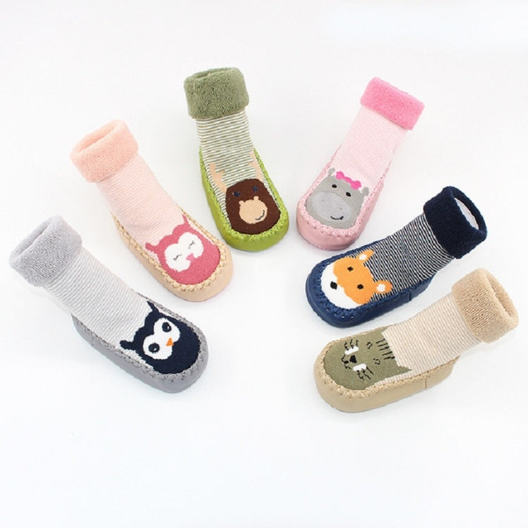 Autumn And Winter Thickened Terry Baby Shoes And Socks Children's Non-slip Soft Bottom Floor Socks, Base Length 11 CM, Base Length 12 CM, Base Length 13 CM, Base Length 14 CM