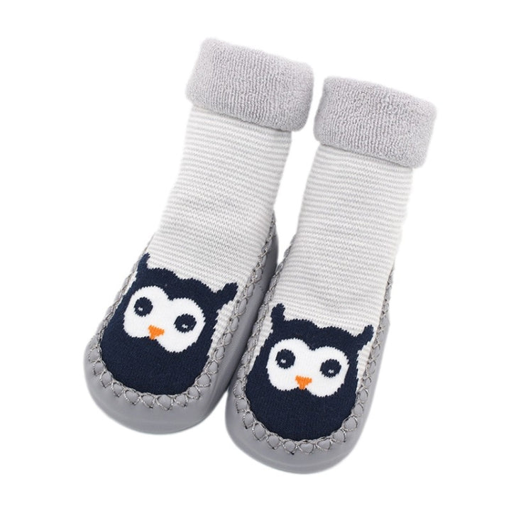 Autumn And Winter Thickened Terry Baby Shoes And Socks Children's Non-slip Soft Bottom Floor Socks, Base Length 11 CM, Base Length 12 CM, Base Length 13 CM, Base Length 14 CM