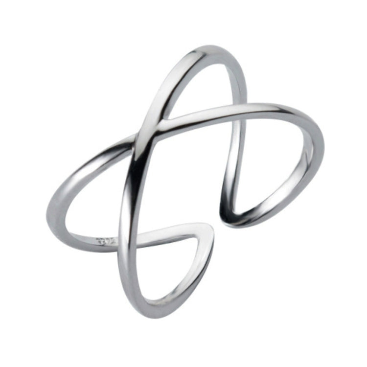 Sterling Silver Simple Cross Open Ring Jewelry