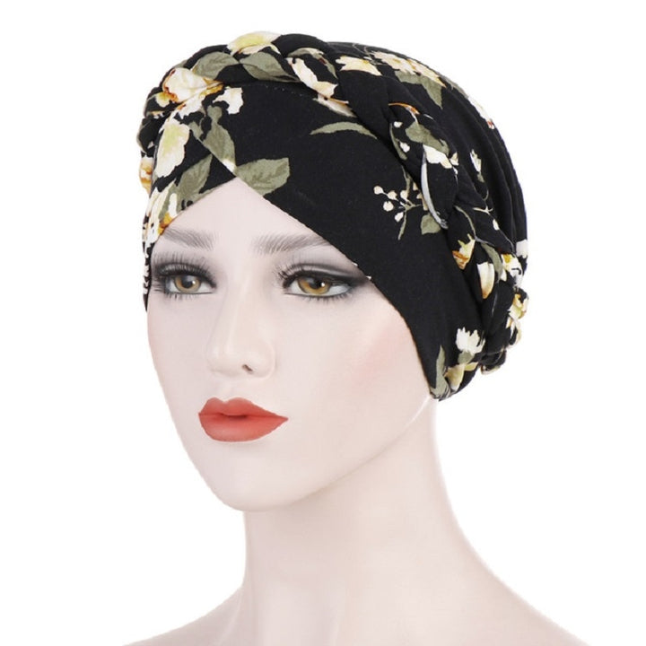 Women Printed Brushed Milk Silk Turban Hat Short Pullover Hat, One Size