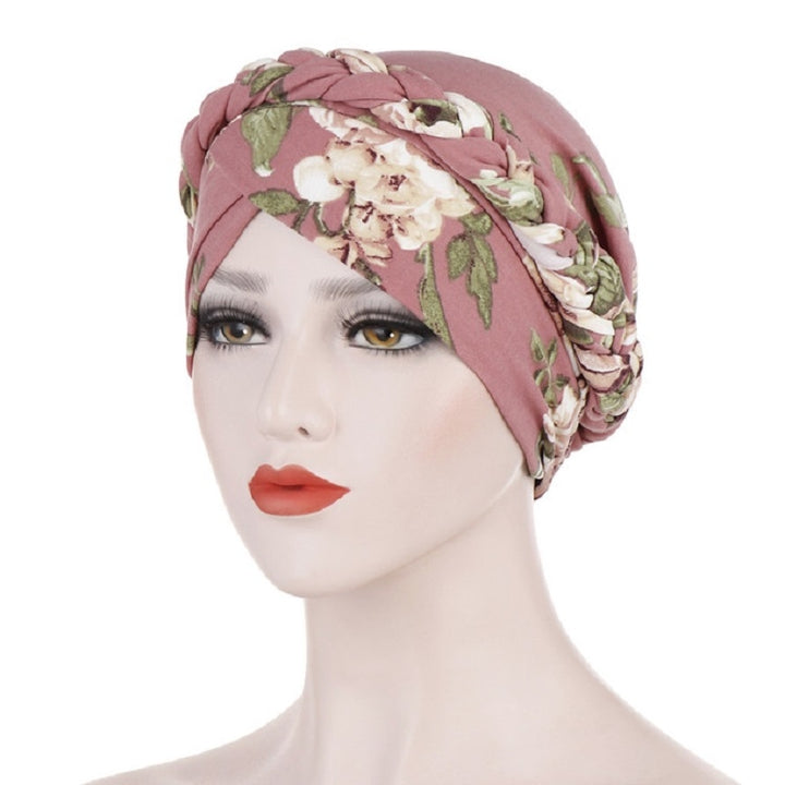 Women Printed Brushed Milk Silk Turban Hat Short Pullover Hat, One Size