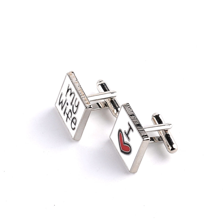 Fashion Good Husband Cuff Link， Men Shirt Charm Zinc Alloy Cufflinks