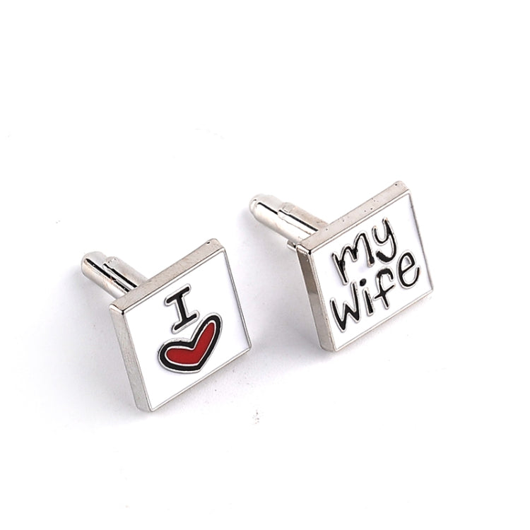 Fashion Good Husband Cuff Link， Men Shirt Charm Zinc Alloy Cufflinks