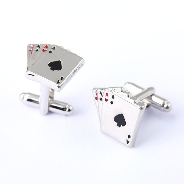 4A poker cufflinks male French shirt cuff links Cards Design cufflink Fashion for men