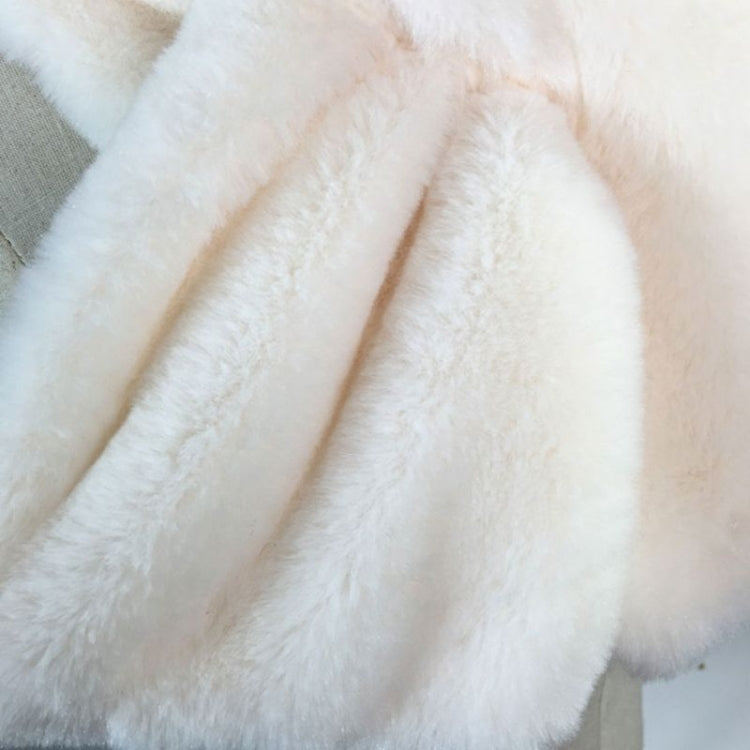 Women Winter Thicken Plush Faux Rabbit Fur Scarf Solid Color Warmer Neckerchief, 96 x 15cm