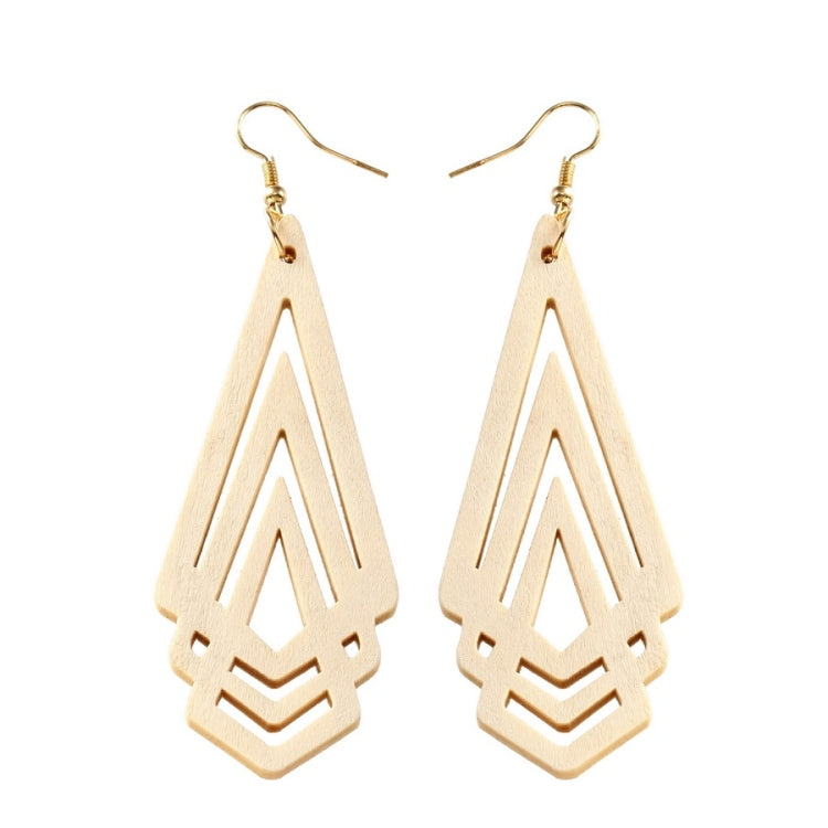 1 Pair Natural Wooden Earrings Geometic Hollow Triangle Personality Simple Fashion Jewelry For Woman, Brown, White, Green, Wine Red