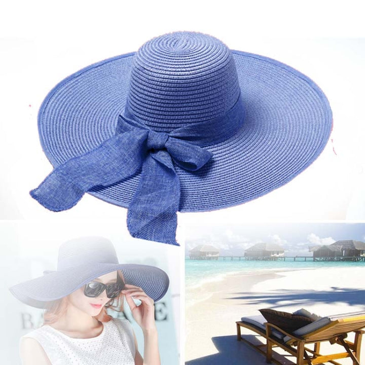 Women Summer Hats Foldable Wide Large Brim Beach Sun Straw Cap Elegant Hats Caps, M