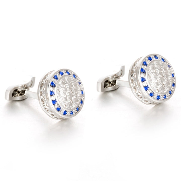 French Cufflinks Round crystal cufflinks