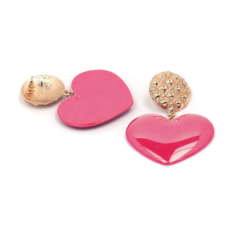 Peach Heart Earrings Retro Series Acrylic Stud Earrings for Women, Black, Red pink, Red, Yellow, Blue, Cold Pink, Rose red, White, Light Pink, Light Skin Pink, Light Brown, Skin Pink, Deep Blue, Khaki, Purple