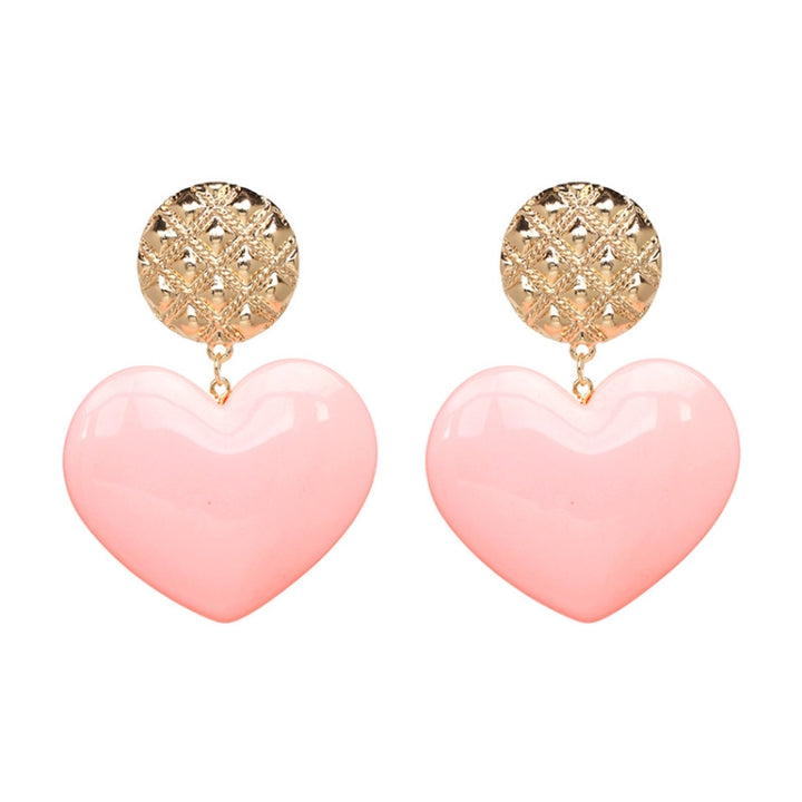 Peach Heart Earrings Retro Series Acrylic Stud Earrings for Women, Black, Red pink, Red, Yellow, Blue, Cold Pink, Rose red, White, Light Pink, Light Skin Pink, Light Brown, Skin Pink, Deep Blue, Khaki, Purple