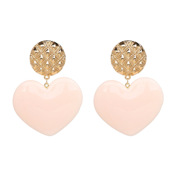 Peach Heart Earrings Retro Series Acrylic Stud Earrings for Women, Black, Red pink, Red, Yellow, Blue, Cold Pink, Rose red, White, Light Pink, Light Skin Pink, Light Brown, Skin Pink, Deep Blue, Khaki, Purple