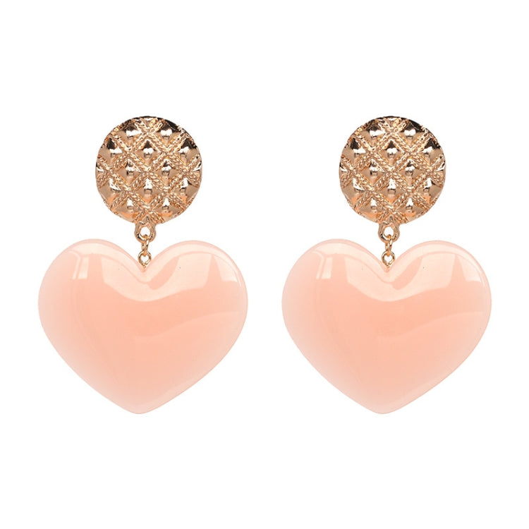 Peach Heart Earrings Retro Series Acrylic Stud Earrings for Women, Black, Red pink, Red, Yellow, Blue, Cold Pink, Rose red, White, Light Pink, Light Skin Pink, Light Brown, Skin Pink, Deep Blue, Khaki, Purple