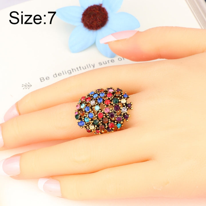 Women Charms Bohemia Jewelry Antique Resin Ethnic Rings, 7, 8, 9, 10