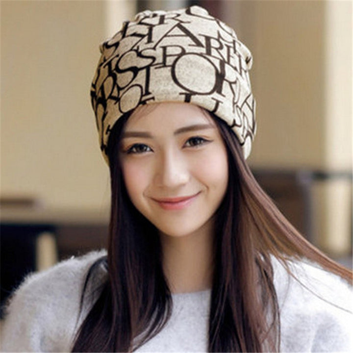 Women Letter Pattern Multipurpose Turban Cap Chemotherapy Cap