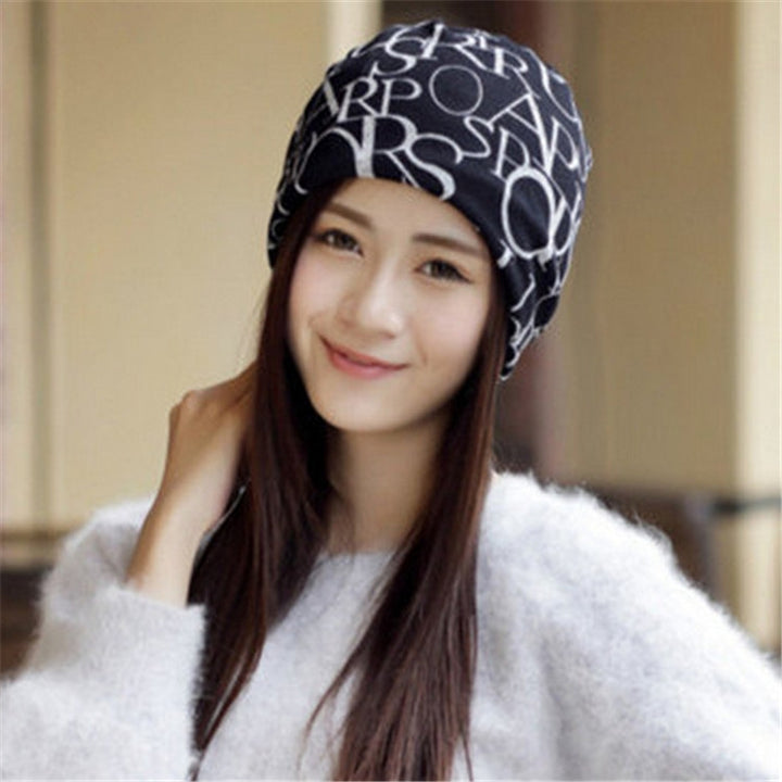 Women Letter Pattern Multipurpose Turban Cap Chemotherapy Cap