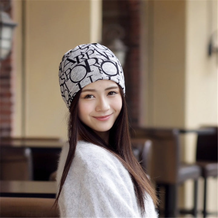 Women Letter Pattern Multipurpose Turban Cap Chemotherapy Cap