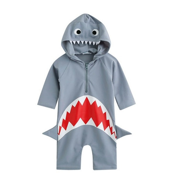 Blue Animal Sharks Swimsuit Baby Kid Bathing Suit Uv Protection Suit, S, M, L, XL, XXS, XS