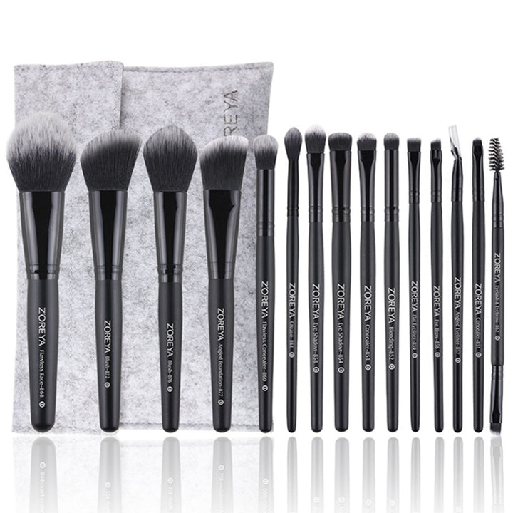 Zoreya Brand Soft Synthetic Bristles Makeup Brush Set Eye Make Up Tools Cruelty Free Black Blending Crease Foundation Brushes