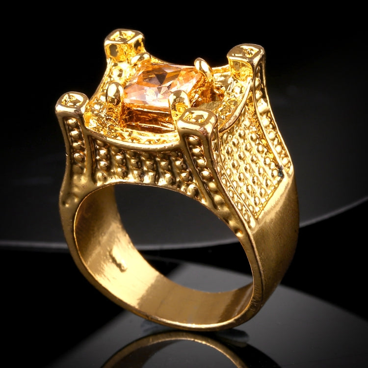 Men Luxurious Microencrusted Zircon Ring, Silver, Gold