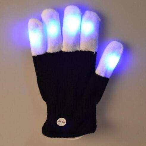 LED Colorful Luminous Performance Gloves Children Gloves, One Pair, About 10 Years Old