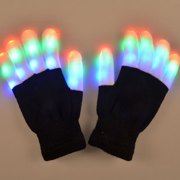 LED Colorful Luminous Performance Gloves Children Gloves, One Pair, About 10 Years Old